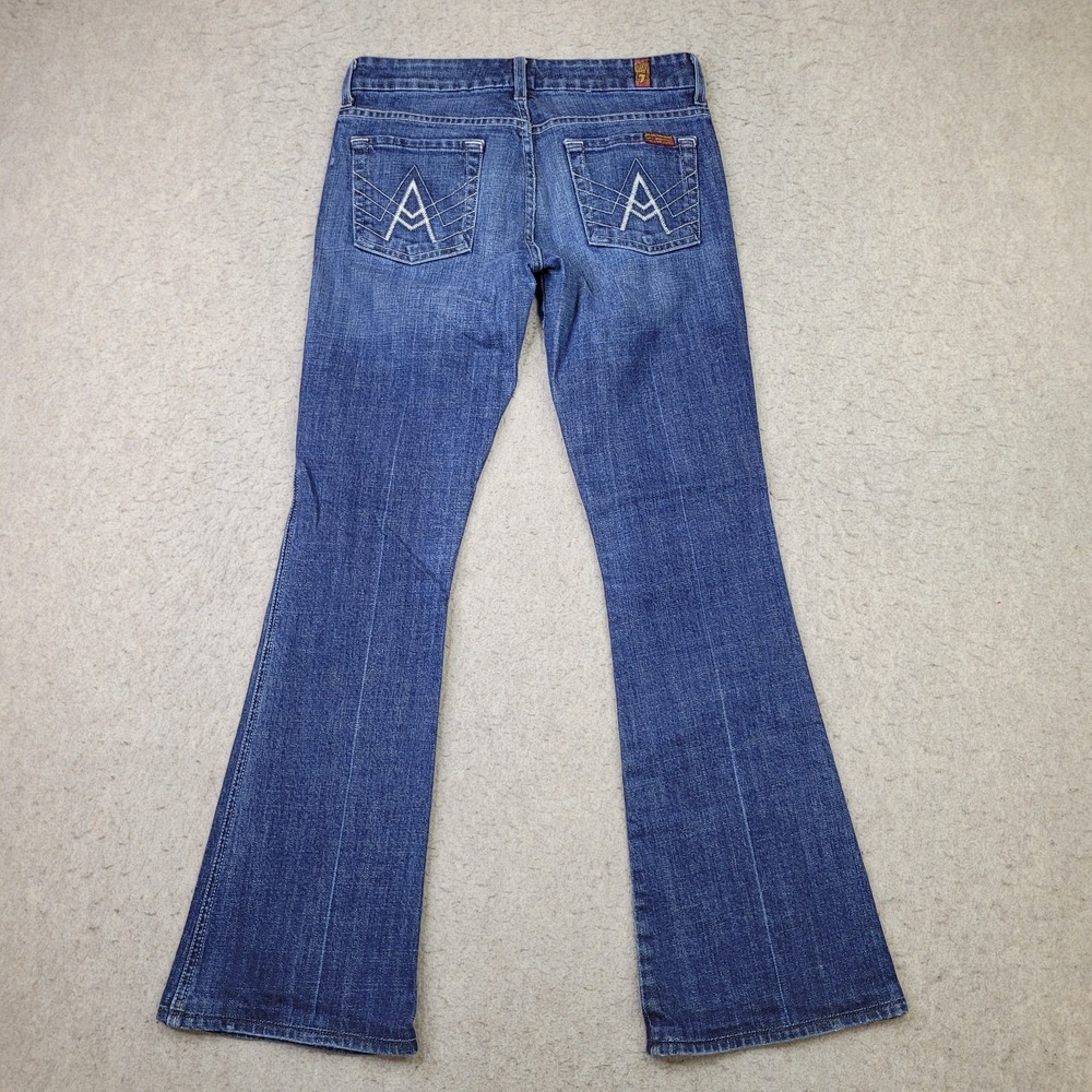 7 For All Mankind "A" Pocket Jeans Womens 26 Blue Dark Wash Bootcut Made in USA - Picture 5 of 12